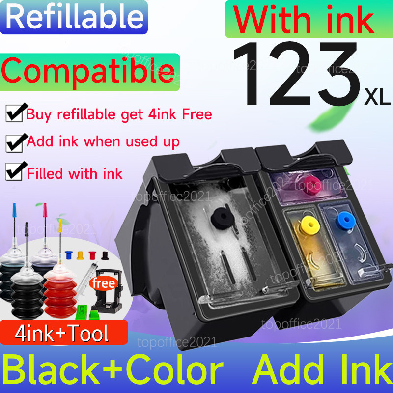 Compatible HP 123 ink HP123XL ink Cartridge refillable for HP 1112/2130 ...