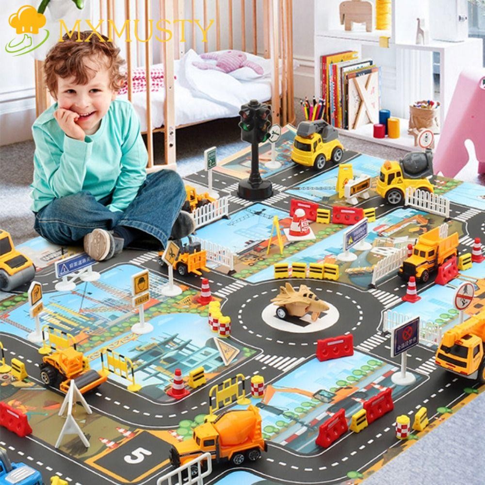 MXMUSTY City Parking Lot Roadmap Mats For Baby Kids Games Car Climbing