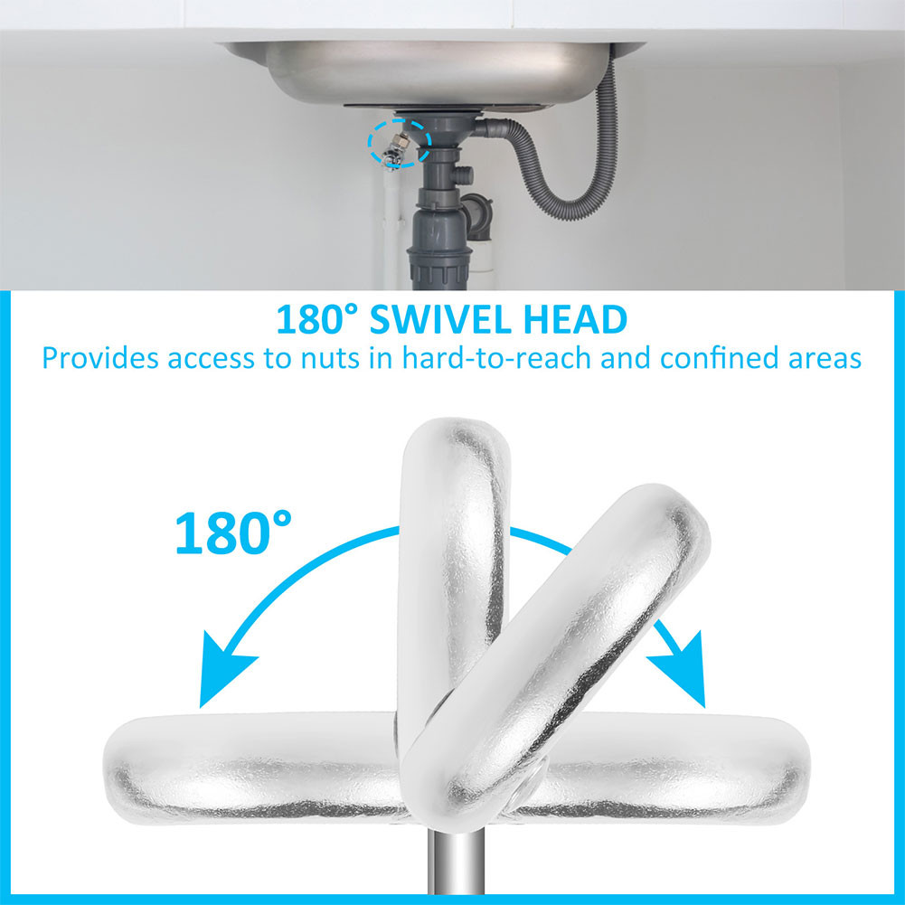 11in Adjustable Basin Wrench Tap Nut Spanner Sink Faucet Wrench for