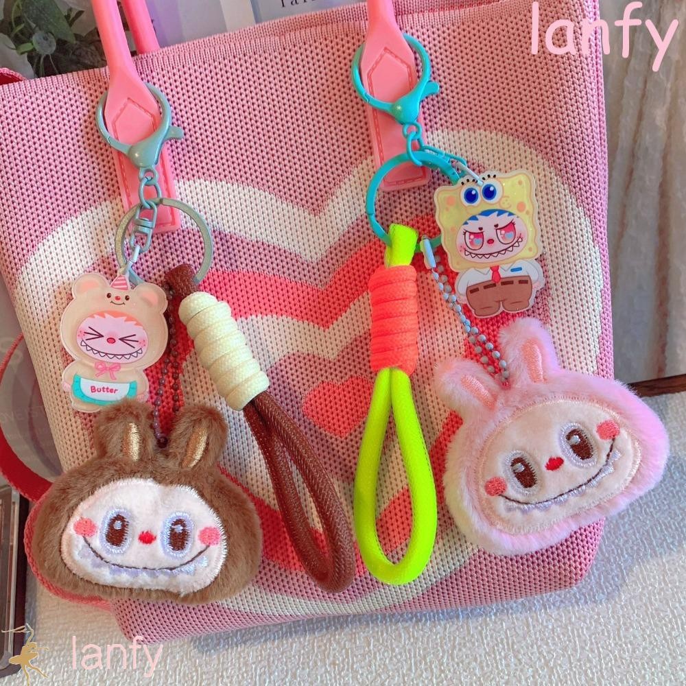LANFY Labubu Hanging Rope, Kawaii Acrylic Plush Doll Key Ring, Creative ...