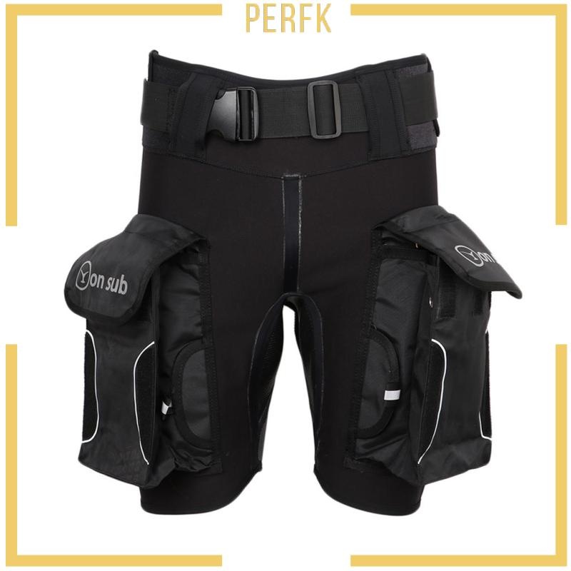 [Perfk] balck Neoprene Tech Scuba Diving Wetsuit Shorts with Pockets