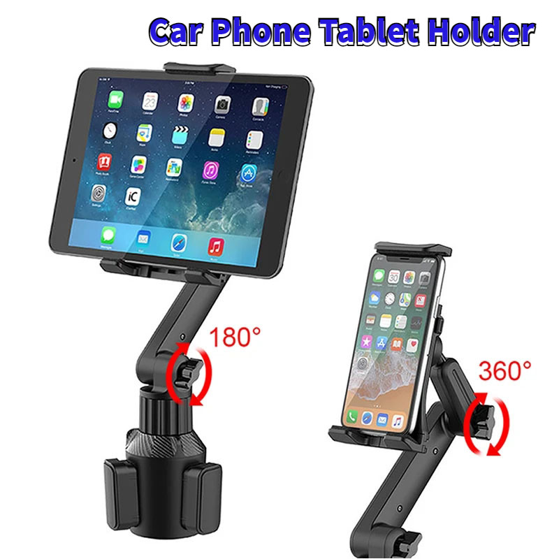 Tablet Cup Holder Mount 360 Adjustable Smartphone Holder Car Bar ...