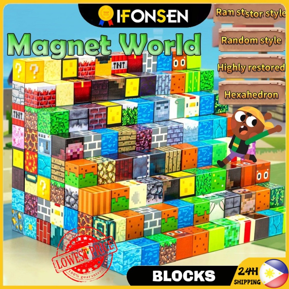 Magnetic Building Blocks - MC Game Themed Puzzle Toy, Educational ...