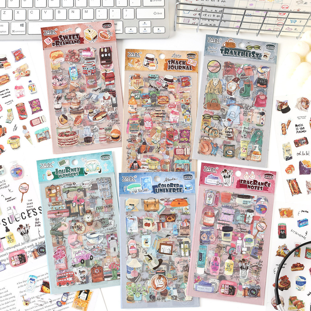Journamm 6-Sheet Vintage PET Scrapbook Stickers for Journaling ...