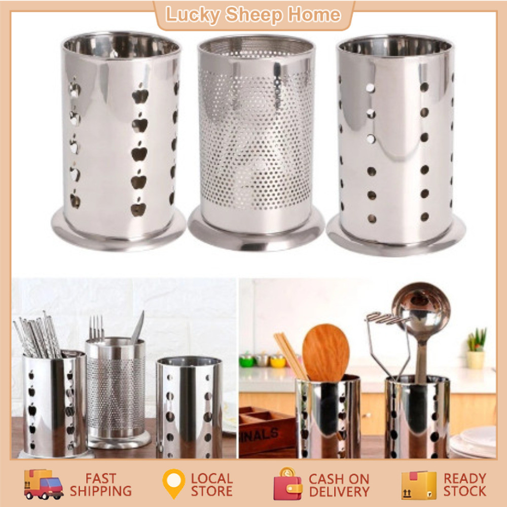Stainless Steel Spoon and Fork Holder Drainer Kitchen Organizer Cutlery ...