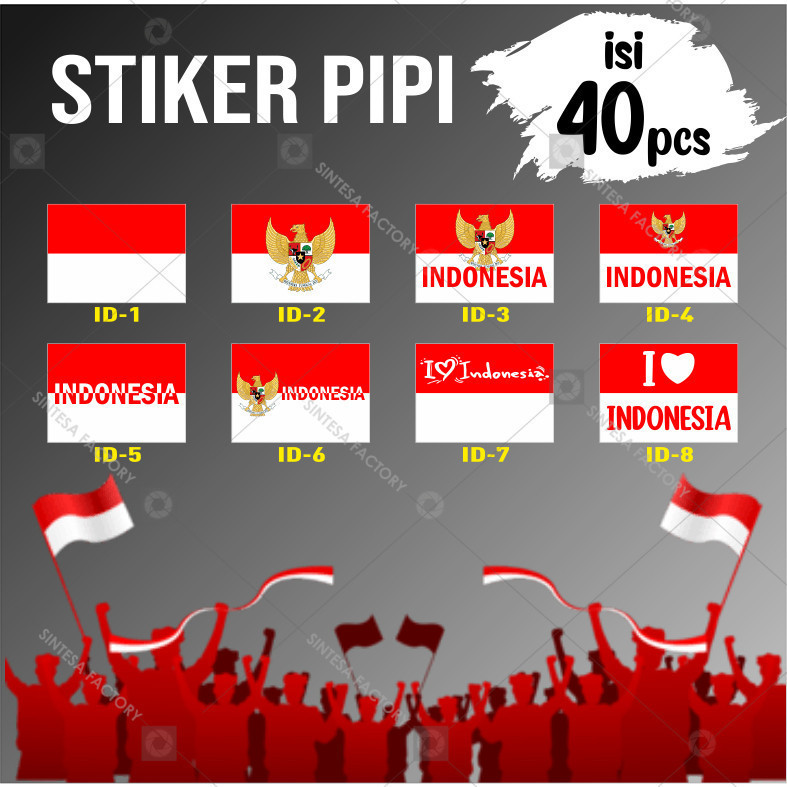Indonesian Flag Cheek Stickers Indonesian Stickers Aesthetic Stickers ...