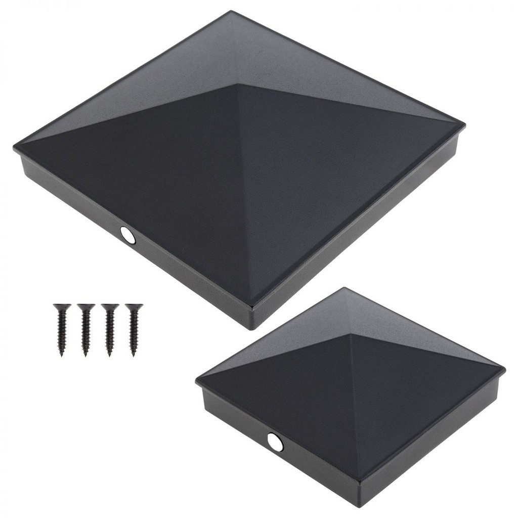 Black Aluminum Post Cap for 4X4 Nominal Wood Post / 6X6 Nominal Wood ...