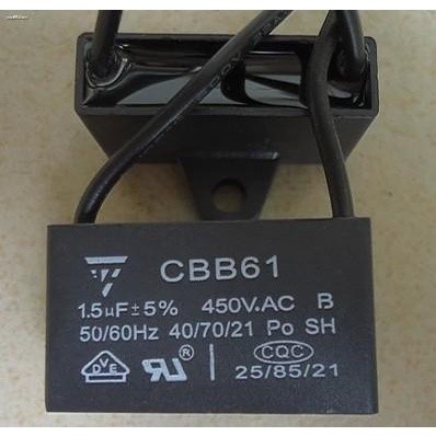 Condensatore CBB61 Per Ventilatore - 1.5uF 450V AC - Motore Soffitto