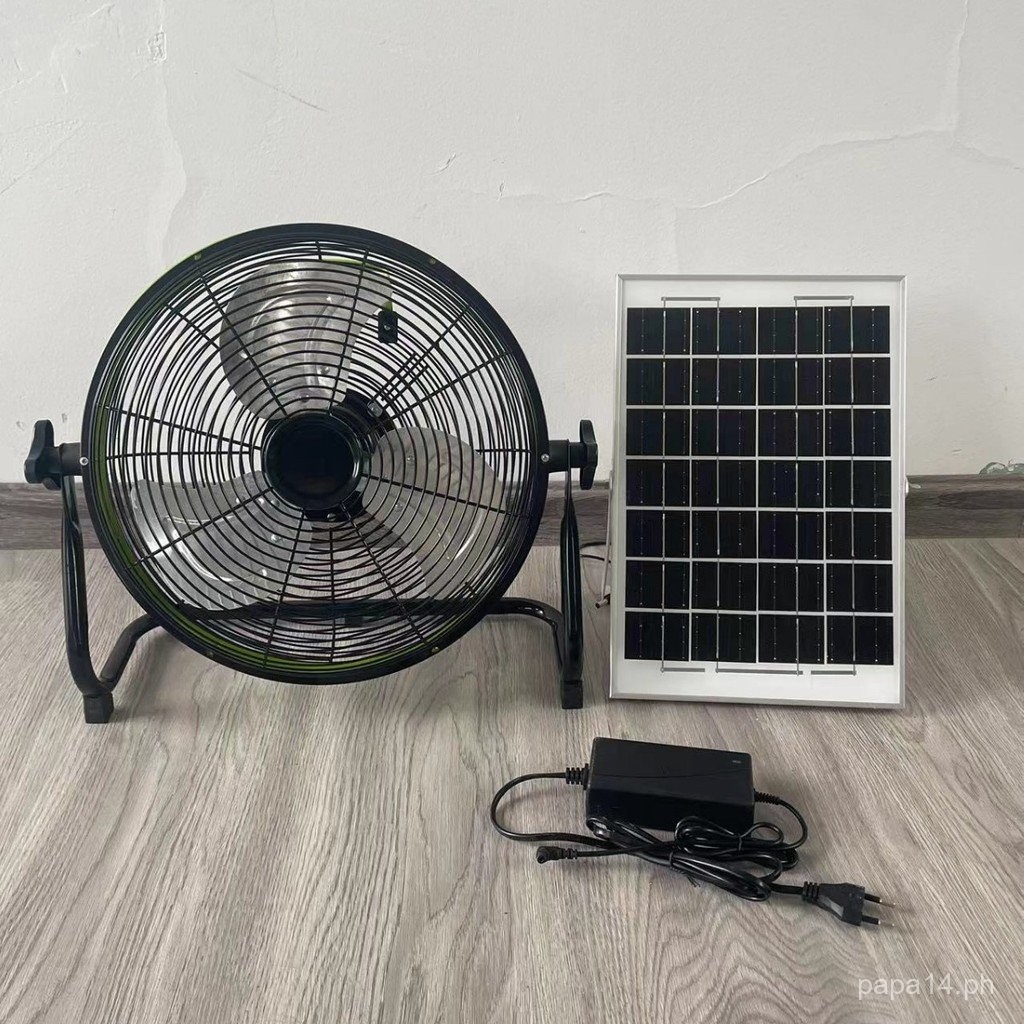 Solar Fan Portable Large Wind Wireless Rechargeable Fan Outdoor Stall ...