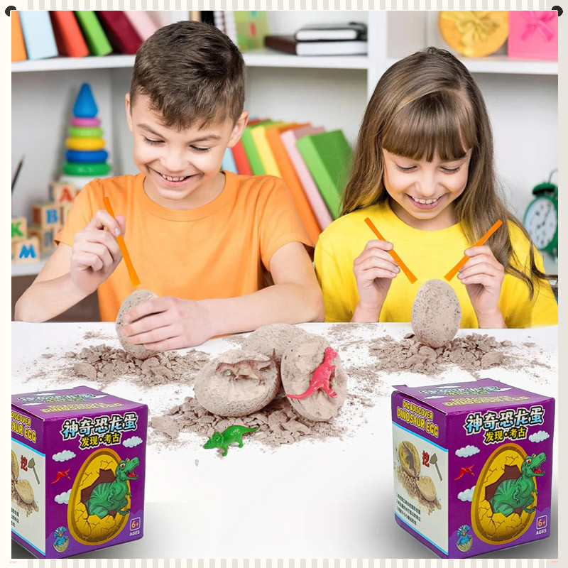 Dinosaur Egg Dig Kit Excavation Kit Toy Fossil Mining Digging Clay ...