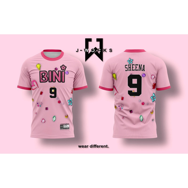 BINI T-shirt With Name BINI Member Number Top Unisex Casual Jersey Pink ...