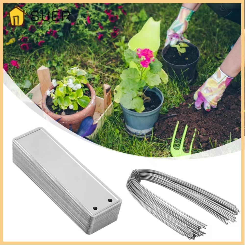 SUER1EN 50pcs Aluminum Plant Labels, Waterproof Double Sided Metal ...