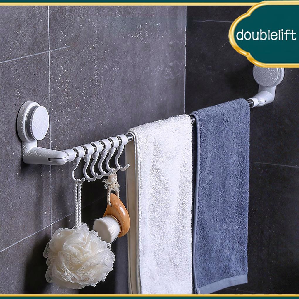 Suction Cup Towel Bar Retractable Storage Towel Strong Hand Stainless