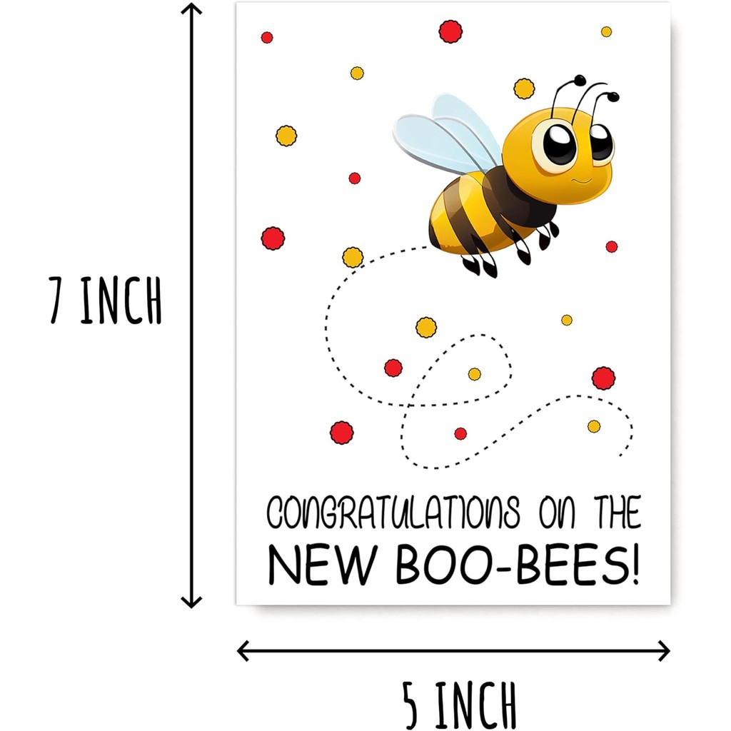 Congratulations On The New Boo-Bees Card - New Boobs Card - Bee Card ...