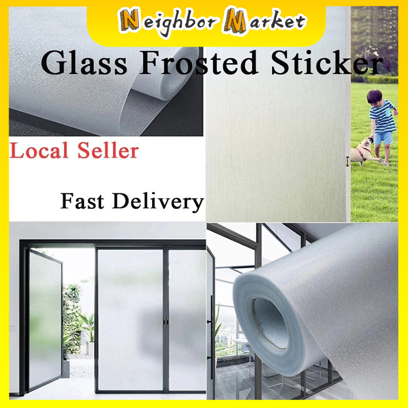 Window Privacy Film Frosted Window Sticker Static Cling Vinyl Glass ...
