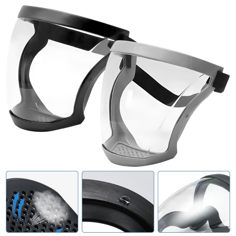Transparent Full Faceshield Anti Fog Dustproof Mask Multifunctional ...