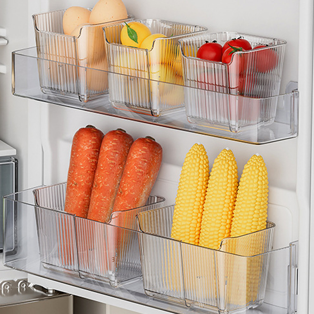 3Pcs Retractable Refrigerator Organizer with Expandable Compartments ...