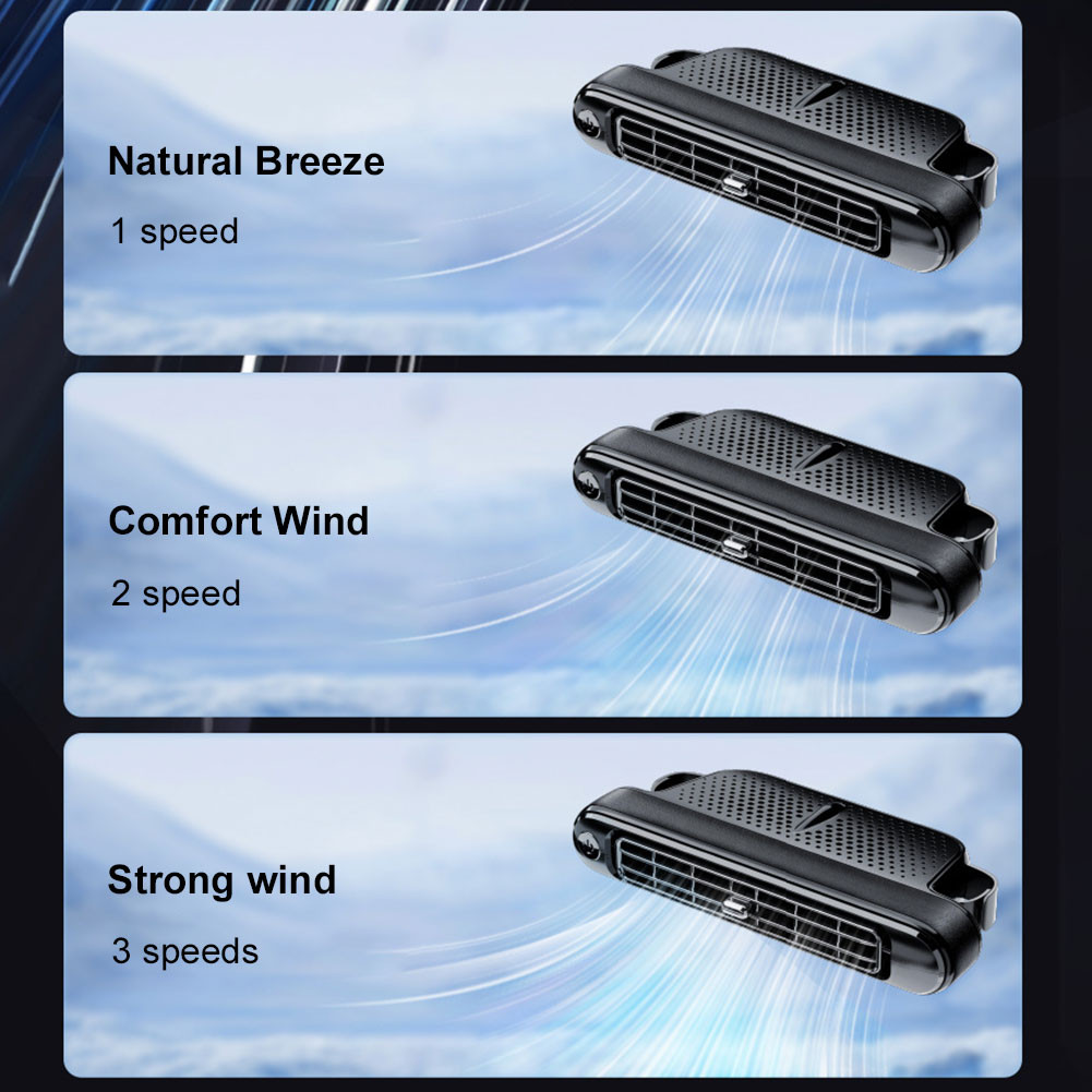 Car Headrest Cooling Air Fan 3 Speeds Adjustable Car Interior Rear