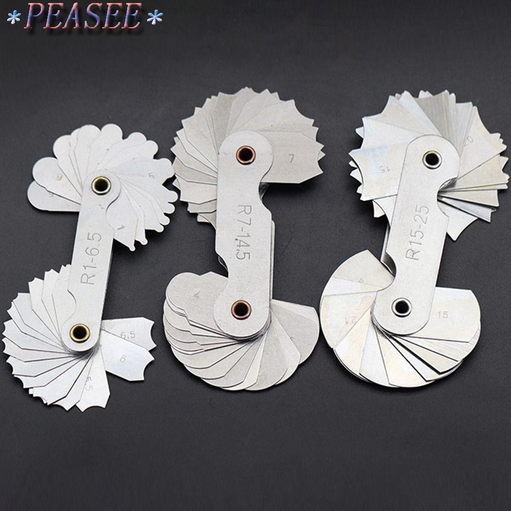 [PEASEE] 16pcs/set Screw Pitch Radius Fillet Gauge Measuring Gage Arc ...