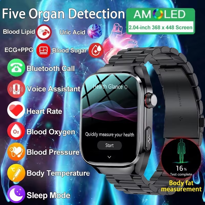 2024 New Medical Grade Micro Physical Examination Smart Watch Men ECG