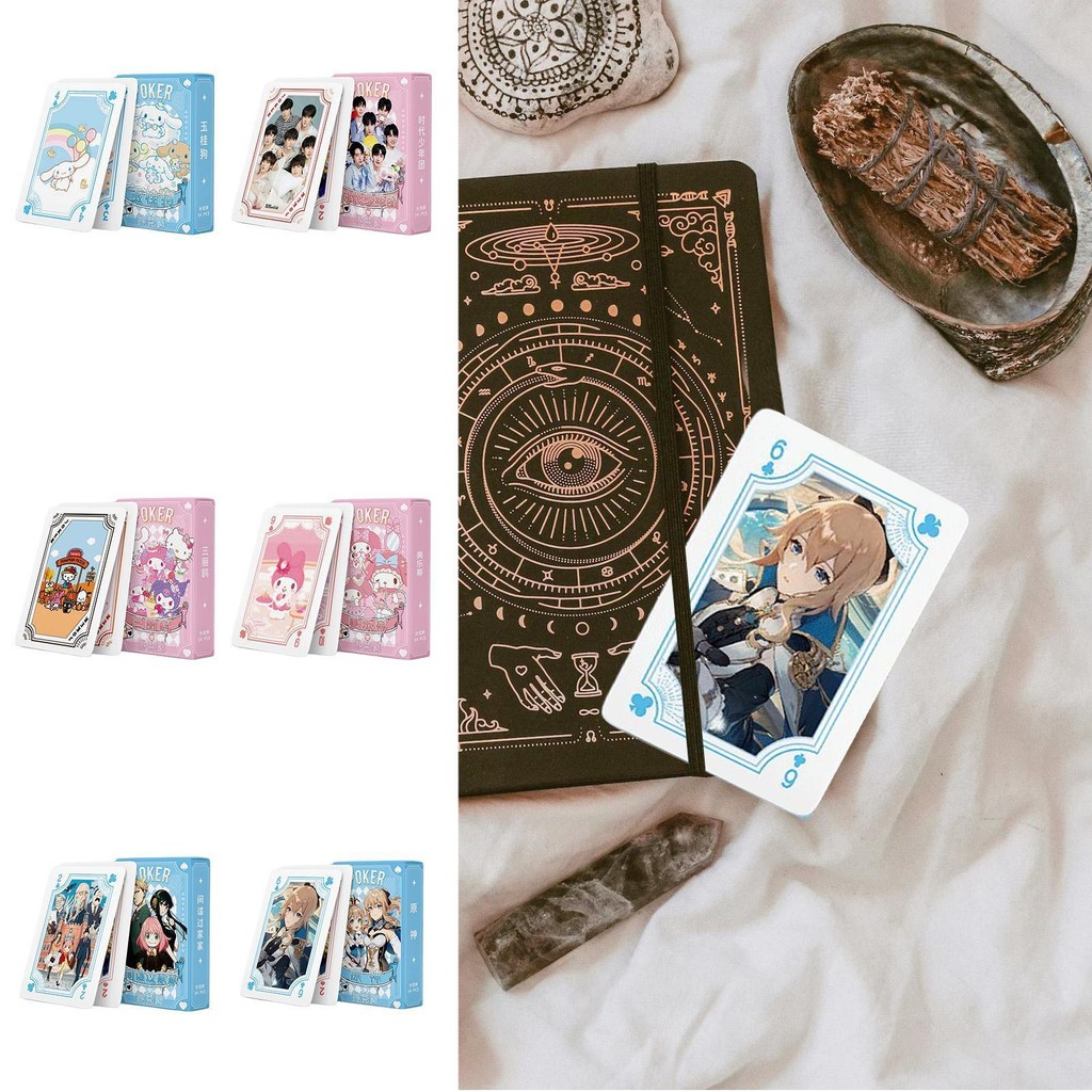 Genshin Impack Poker Card Anime Playing Cards 54pcs Deck Cards Game ...
