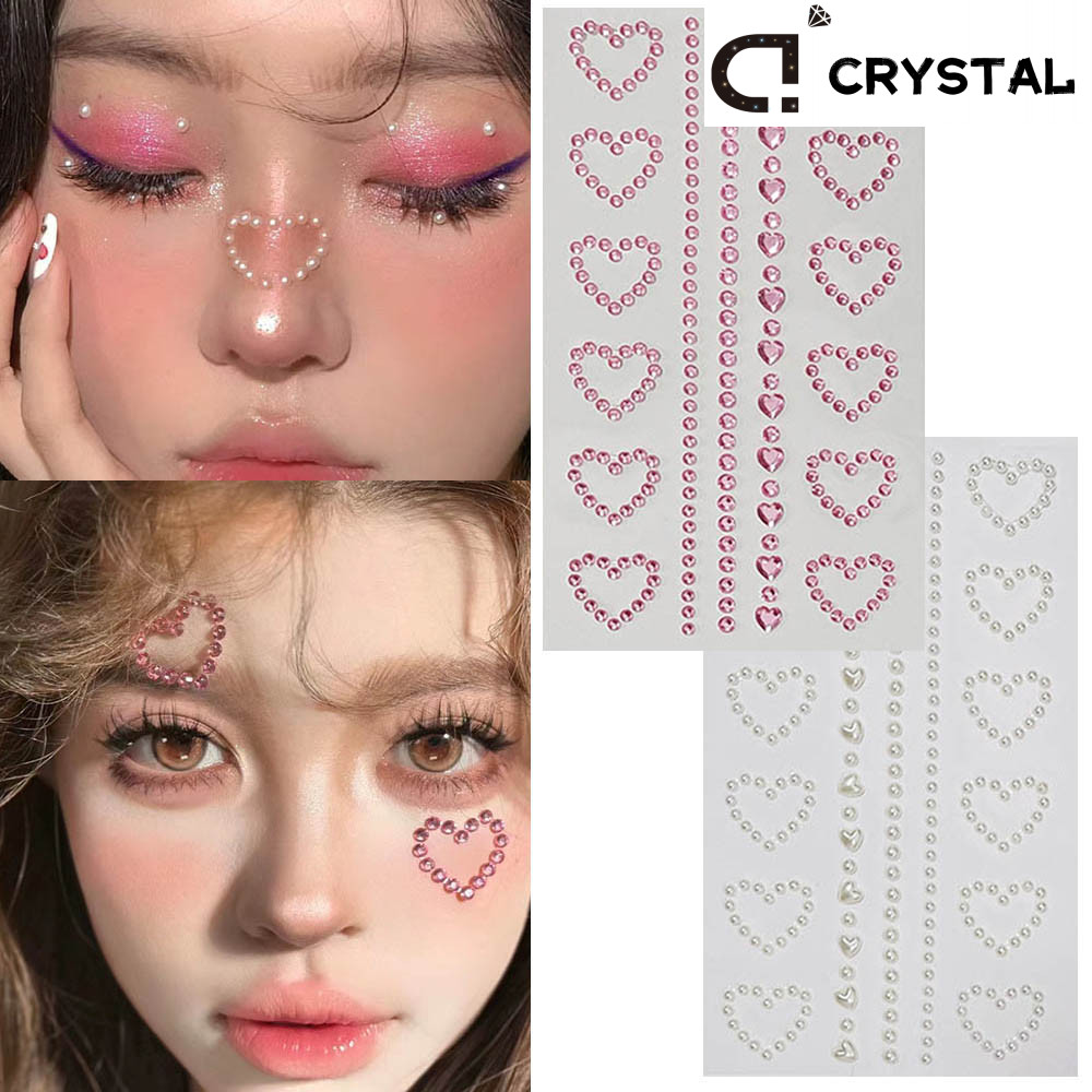 Face Jewelry Crystal Diamond Body Stickers DIY Body Pearl Rhinestones ...