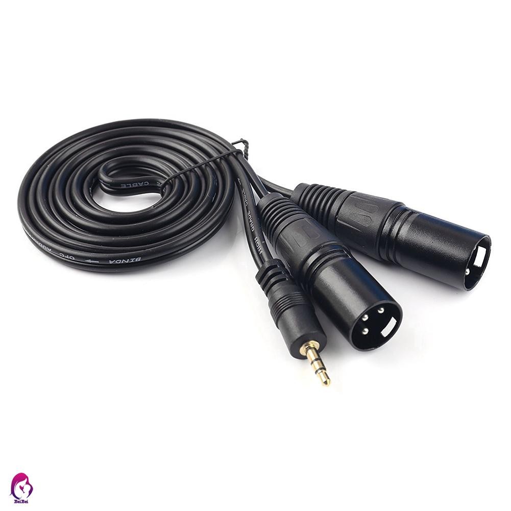 3.5mm Mini Jack Stereo TRS to Dual XLR 3 pin Male/Female Plug Y ...