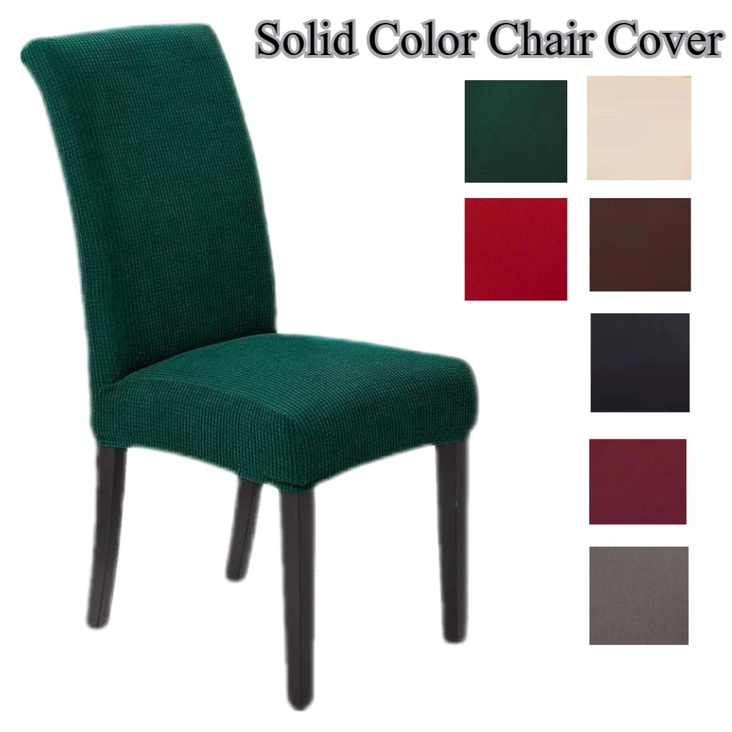 Plain Color Chair Cover Spandex Stretch Elastic Dining Seat Cover ...