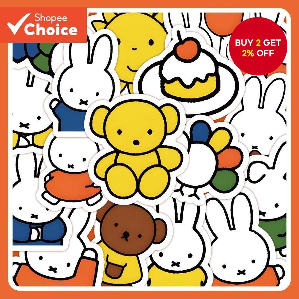 60PCS Cute Miffy Rabbit Stickers - DIY Washi Decals for Laptop ...