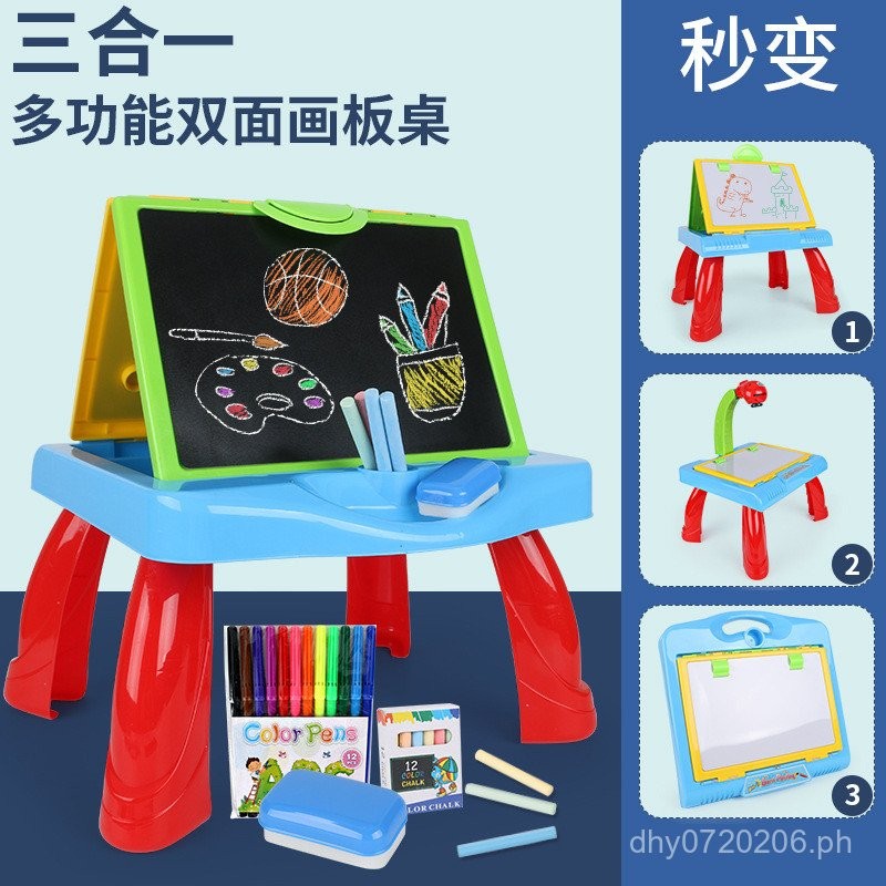 Cross-border children's painting projection table double ...