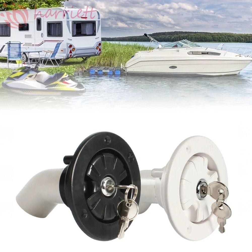 HARRIETT Gravity Water Inlet, White/Black Lockable 78mm Water Inlet ...