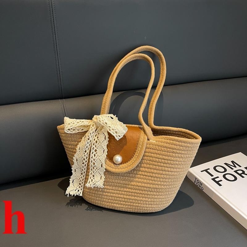 Casual ins Style Woven Beach Bag Cool Summer Commuter Straw Tote Bag ...