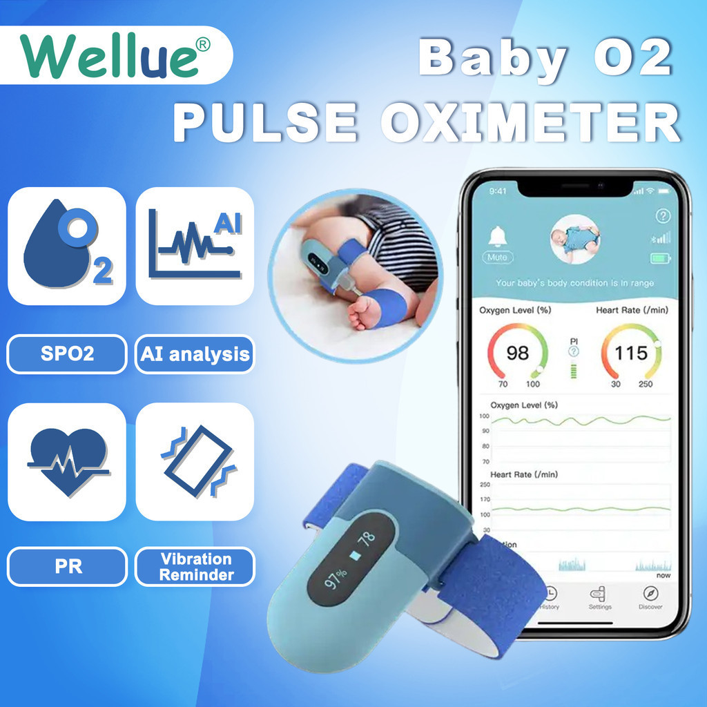 Viatom BabyO2 Blood Oxygen Spo2 Probe Baby Sock Home Sleep Apnea Test ...
