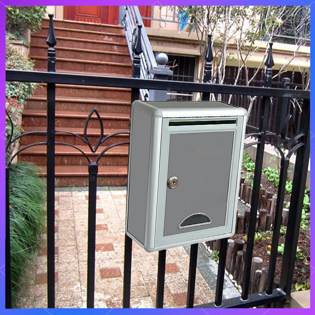 Letter Mailbox Post Box Waterproof Outdoor Security Locking Aluminium ...