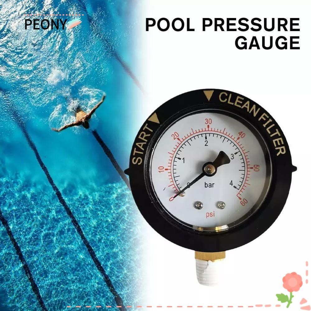PEONY Pool Filter Pressure Gauge, 0-60 Psi IP67 Waterproof Water ...