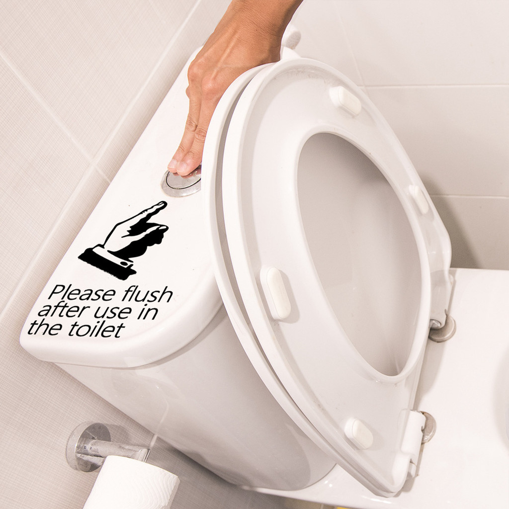 BK DIY Toilet Sticker Batoom Decor Please Flush After Use In The Toilet ...