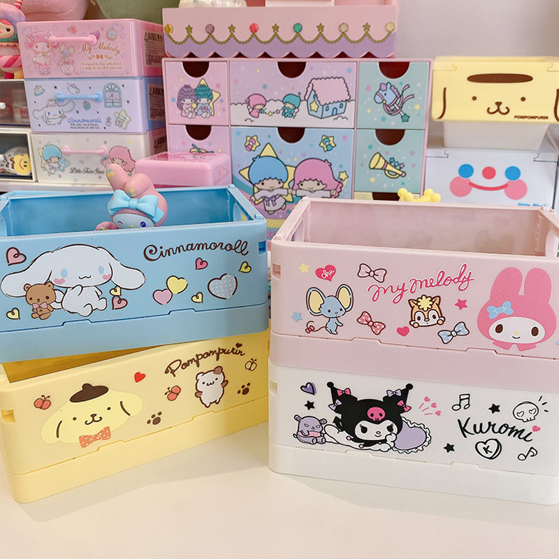 Sanrio Folding Storage Box Kawaii Kuromi Melody Cinnamoroll Anime ...