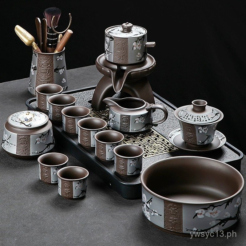 2024New Purple Sand Tea Set Household High-End Entry Lux Lazy Automatic ...