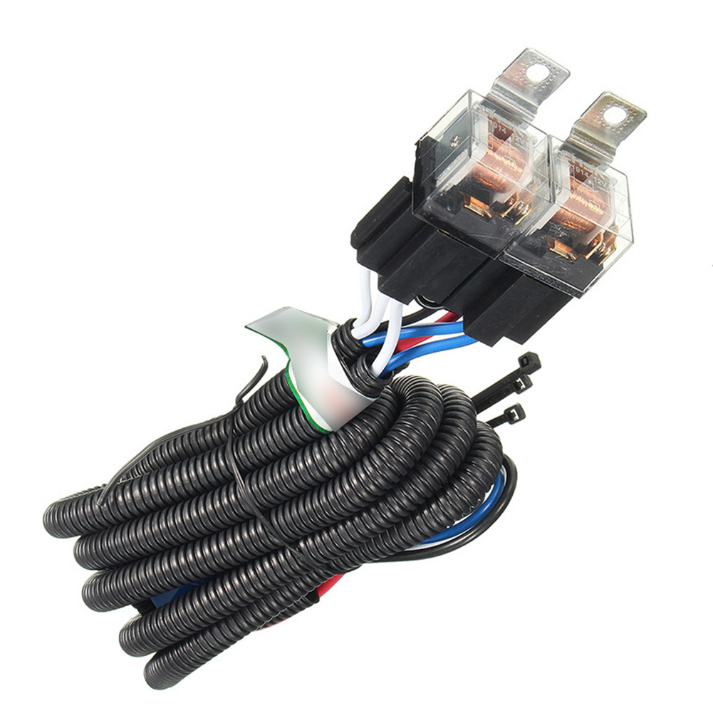 [bigbag.ph] H4 Car LED Headlight Relay Wiring Harness Kit Headlamp