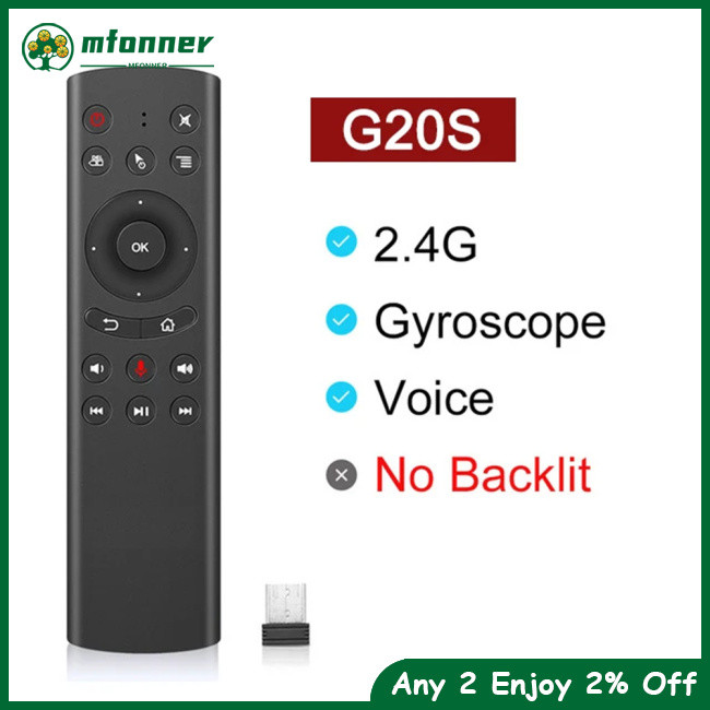Mfonner G20S Air Mouse Wireless Remote Keyboard Voice Inputting Air Fly ...