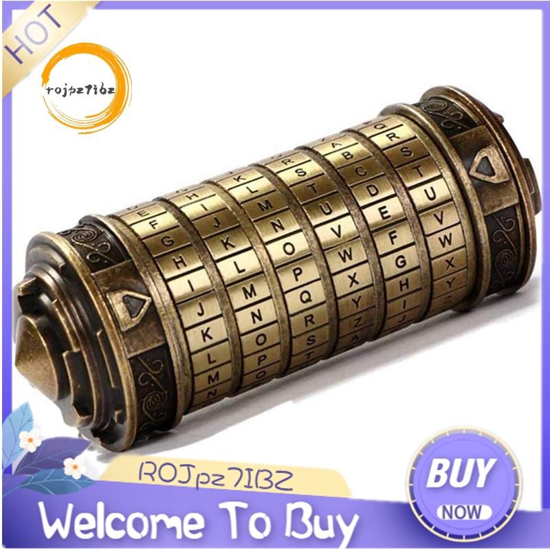 Da Vinci Code Mini Lock Puzzle Box with Hidden Compartment As Shown