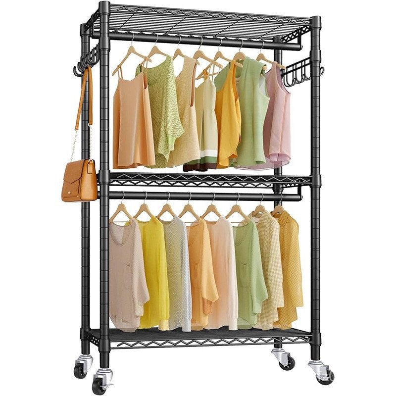 Commercial Wardrobe Steel Storage Rack Wardrobe Custom Portable Mall ...