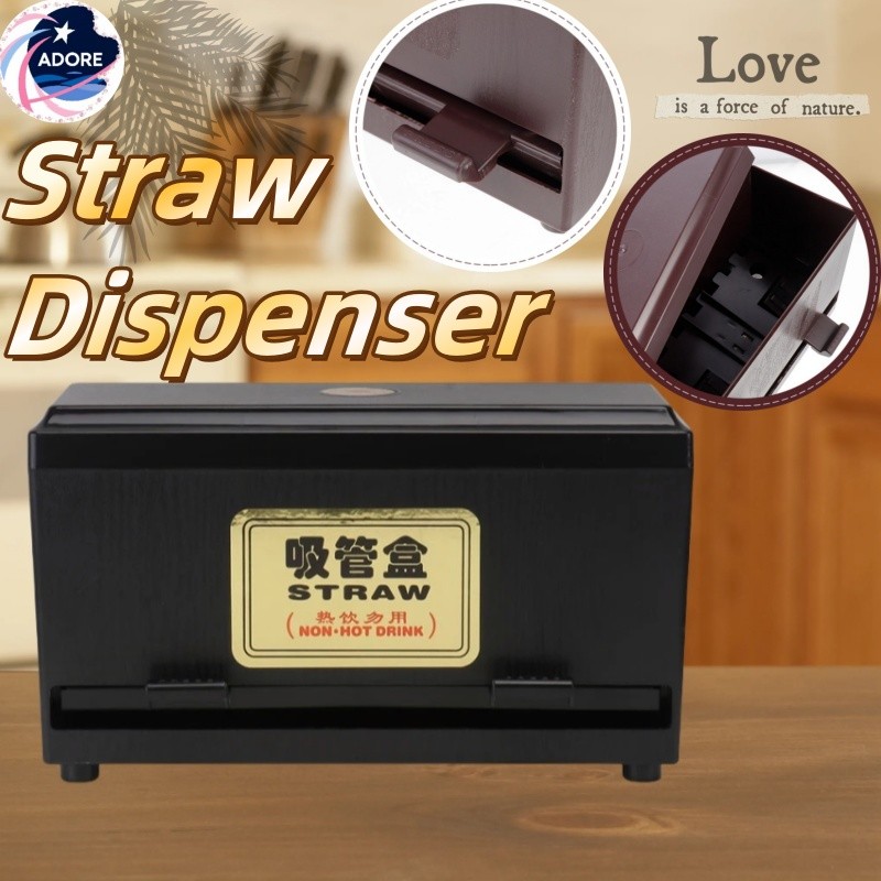 Straw Dispenser Plastic Edge Pressing Type Straw Beverage Storage Box ...