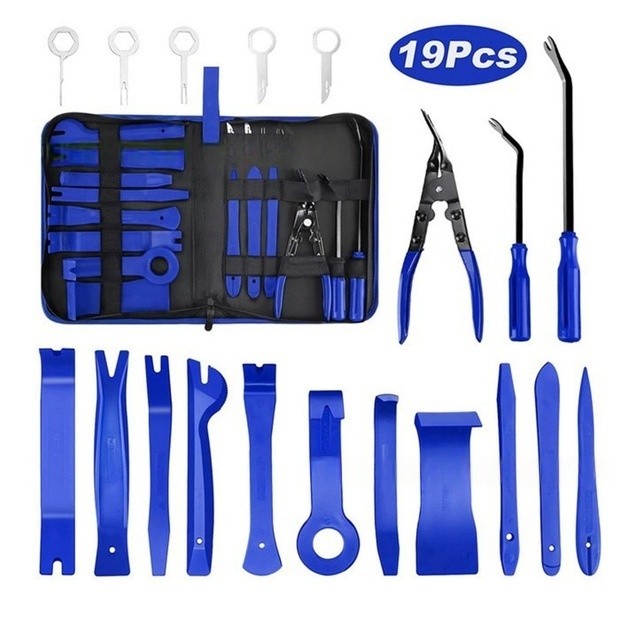 19pcs Panel Removal Tool Kit Auto Car Stereo Radio Pry Tools Door Clip ...