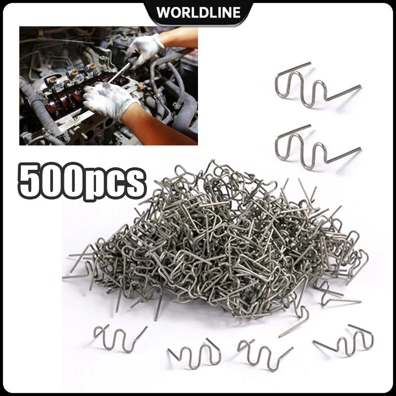 500-Piece Plastic Bumper Repair Hot Staples - 0.6mm Flat Stainless Steel Welding Staples