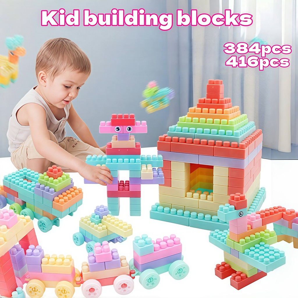 128/384/416PCS Children assemble building blocks DIY puzzle Early ...