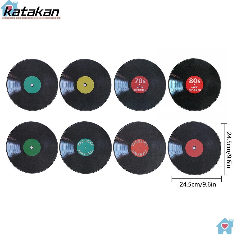 KATAKAN Record Wall Stickers, Retro Style 8pcs Home Decor, Easy To Peel ...