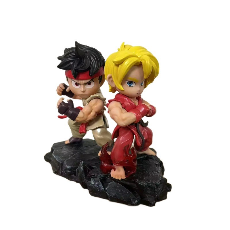 Street Fighter Chibi Ryu & Ken PVC Figures – Cute Standing Boxing Pose ...