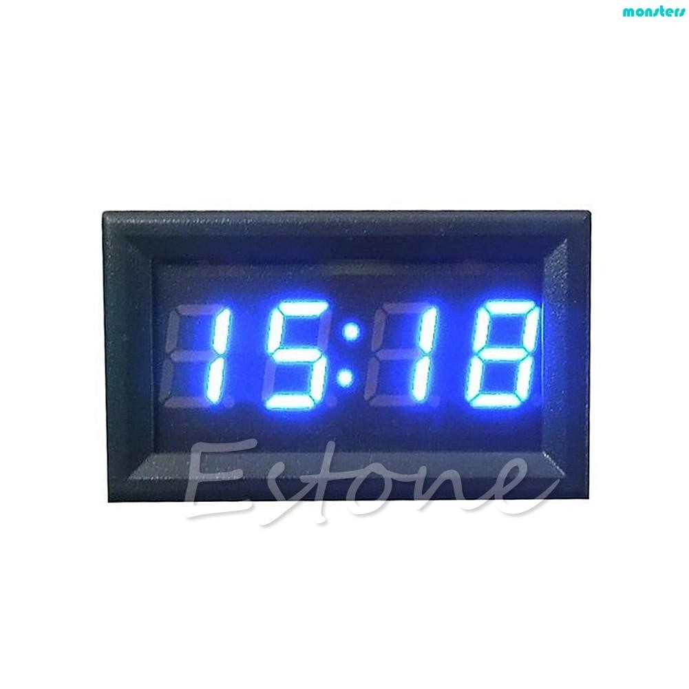 Mon Compact 12V 24V LED Display Digital Clock 12V 24V Dashboard Clock ...