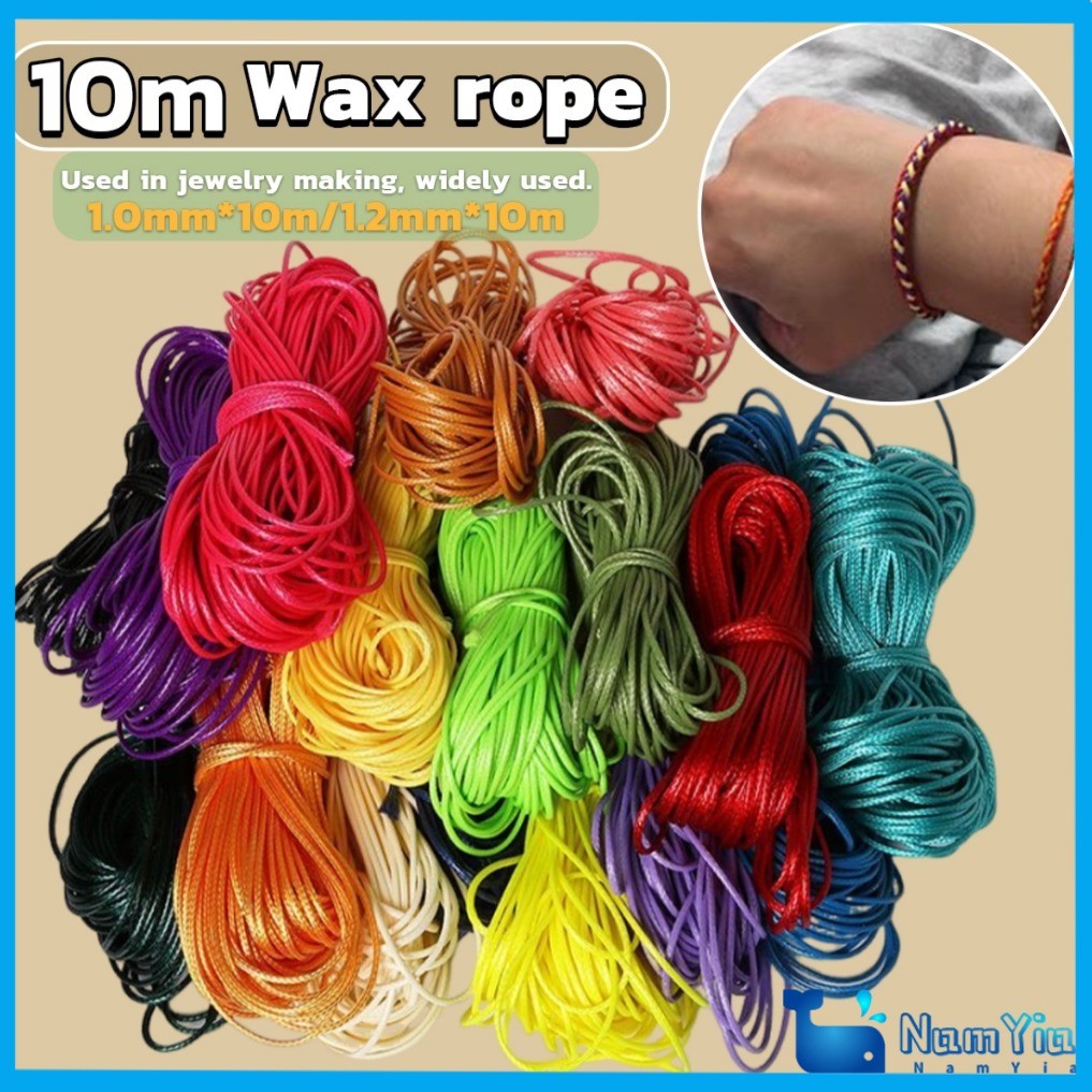 NamYia 10m Leather Line Waxed Cord Thread String Strap Necklace Rope ...